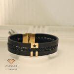 دستبند چرم سه لاین ستاره