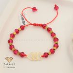 دستبند سنگی طلا طرح سه قلب