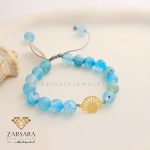 دستبند سنگی طلا طرح صدف