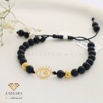 دستبند سنگی طلا طرح چشم