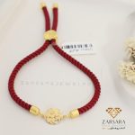 دستبند بافت و طلا قلبی