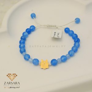 دستبند سنگی طلا طرح گربه