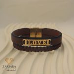 دستبند چرم طرح love
