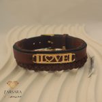 دستبند چرم طرح love 2