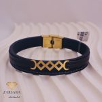 دستبند چرم طرح لوزی