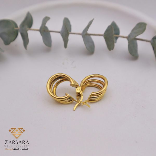 گوشواره حلقه ای سه لاین - Image 2