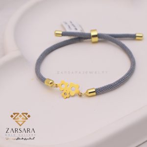 دستبند بافت و طلا گل