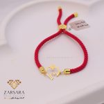 دستبند بافت و طلا انار قلب