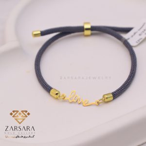 دستبند بافت و طلا love