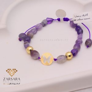 دستبند سنگی طلا طرح پروانه