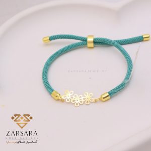دستبند بافت و طلا گل