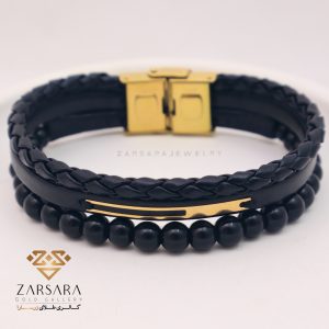 دستبند چرم 2 خط