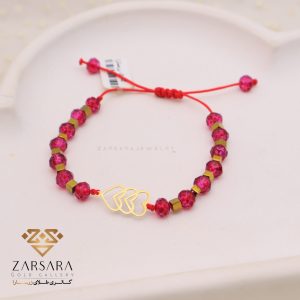 دستنبد سنگ و طلا 3 قلب