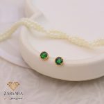 گوشواره میخی سولیتر سبز