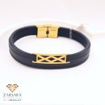 دستبند چرم حصیری