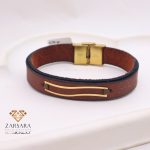 دستبند چرم خط موج دار