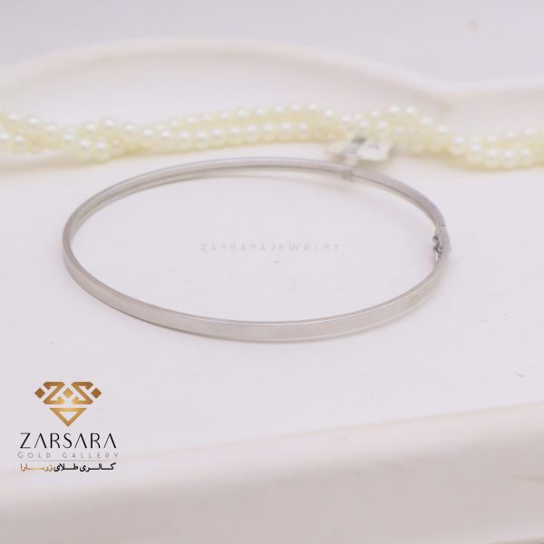 دستبند النگویی آینه‌ای سفید