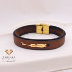 دستبند چرم خط دار