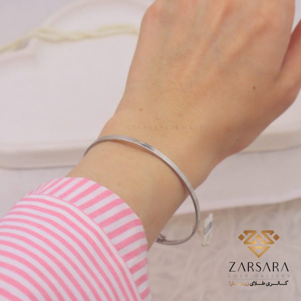 دستبند النگویی آینه‌ای سفید - Image 2