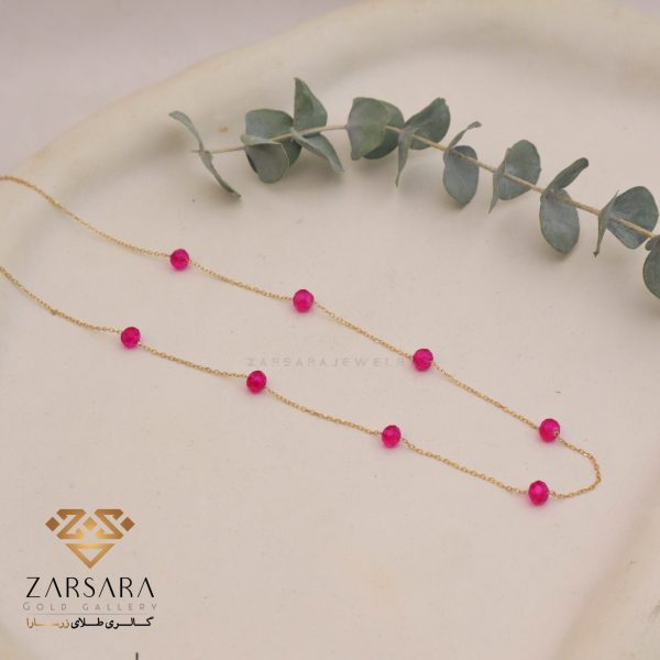 گردنبند سنگی سرخابی