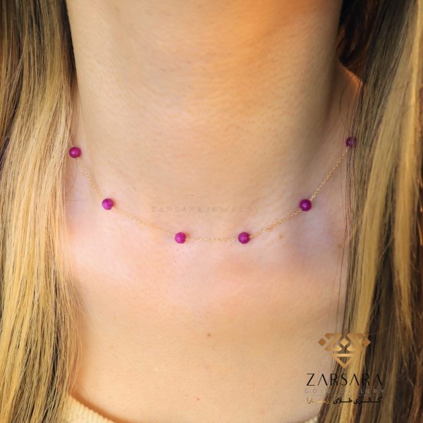 گردنبند سنگی بنفش - Image 2