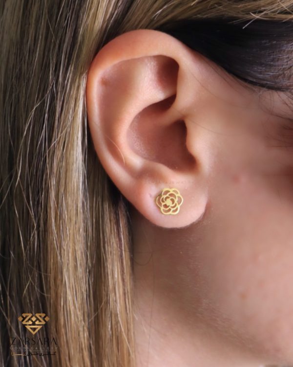 گوشواره میخی گل رز - Image 2