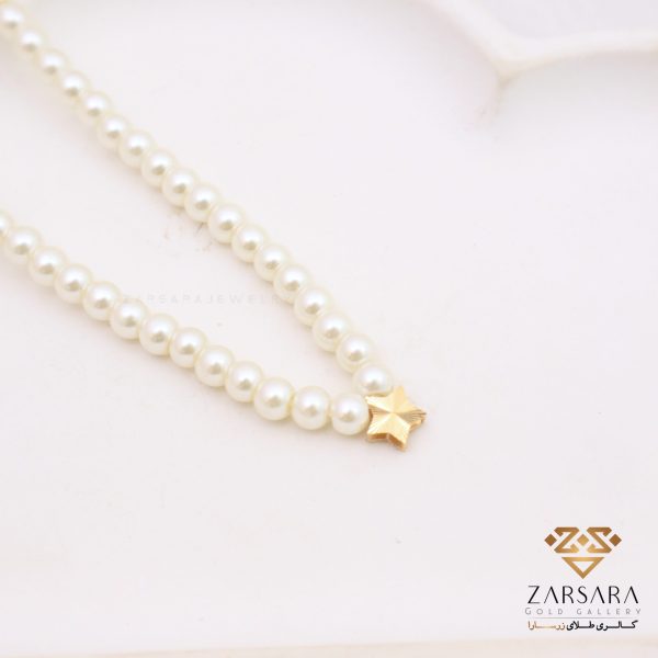 گردنبند مرواریدی با پلاک ستاره