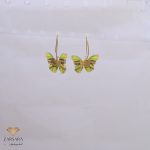 گوشواره آویز پروانه پارچه ای