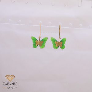 گوشواره آویز پروانه پارچه ای