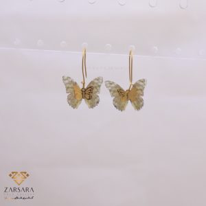 گوشواره آویز پروانه پارچه ای