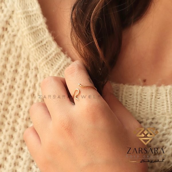 انگشتر مار طرح شنی