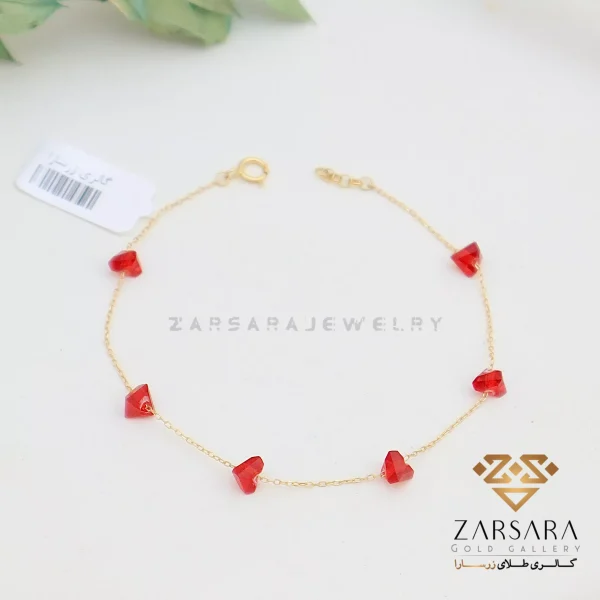 دستبند سنگی رنگی کد 12715 - Image 2