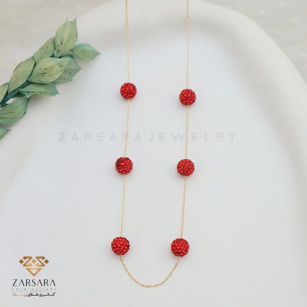 گردنبند سواروسکی قرمز کد12708 - Image 2