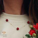 گردنبند سواروسکی زرشکی کد12711