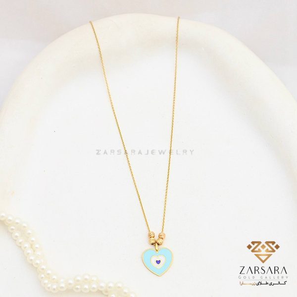 گردنبندمتصل قلب میناکاری کد 1461 - Image 2